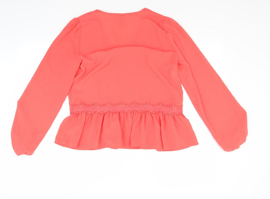 Womens UK Size S Yas Red Basic Blouse
