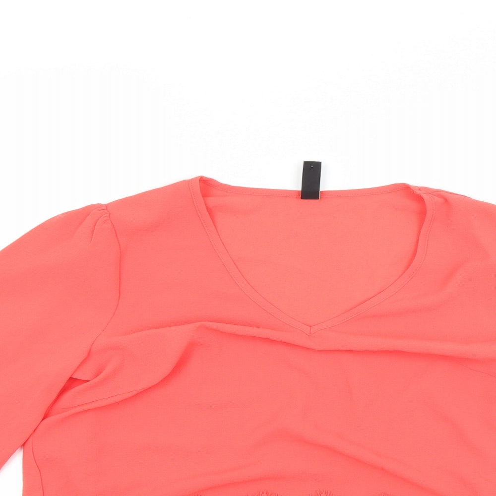 Womens UK Size S Yas Red Basic Blouse