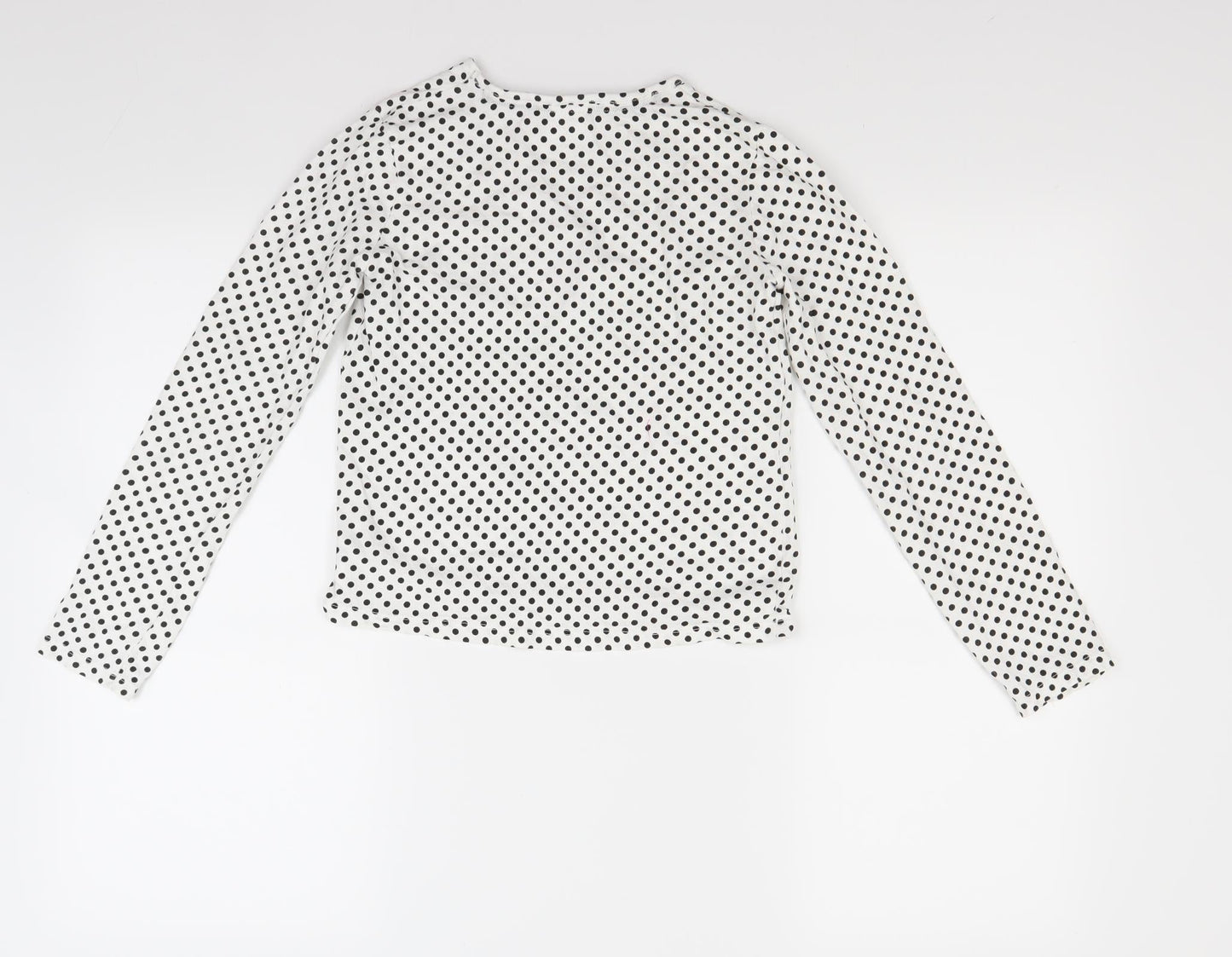 F&F Girls White Polka Dot  Pullover Sweatshirt Size 11 Years