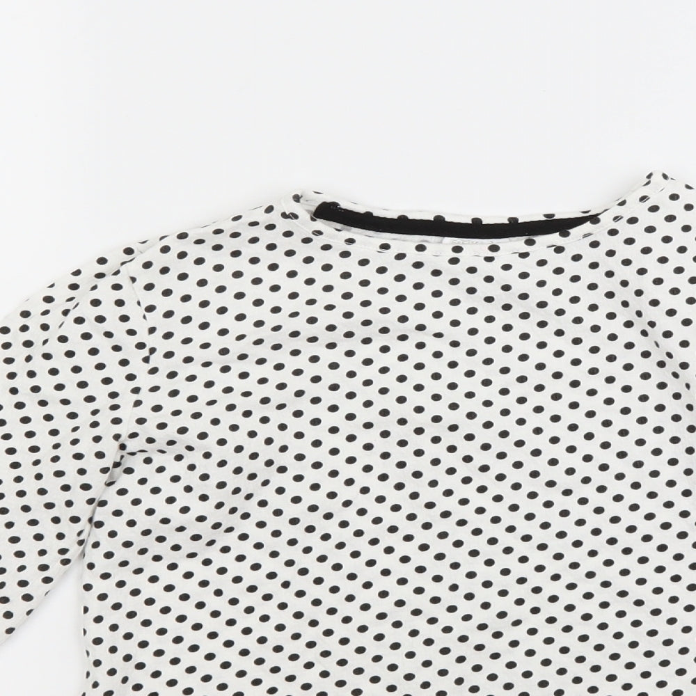 F&F Girls White Polka Dot  Pullover Sweatshirt Size 11 Years