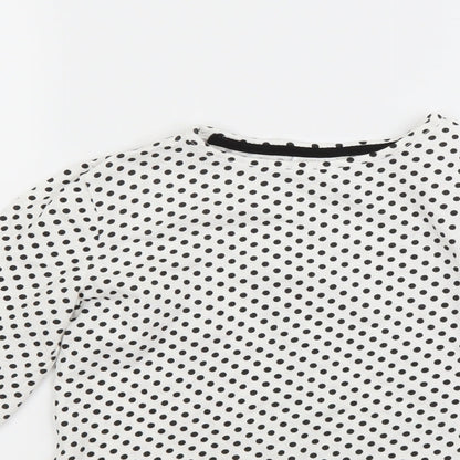 F&F Girls White Polka Dot  Pullover Sweatshirt Size 11 Years