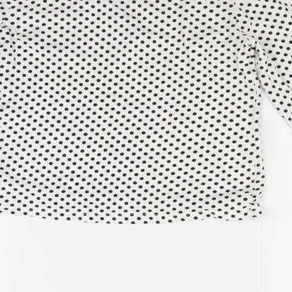 F&F Girls White Polka Dot  Pullover Sweatshirt Size 11 Years
