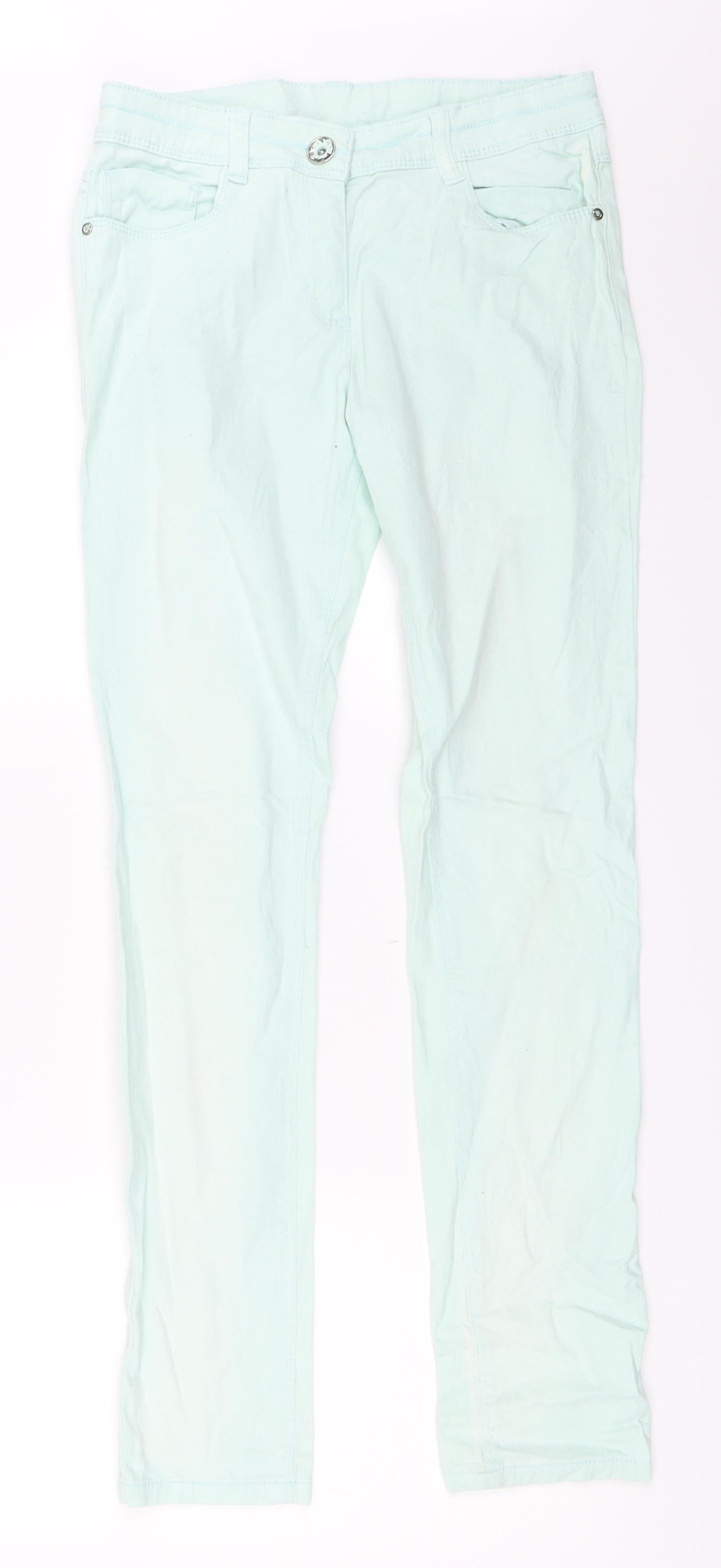 Yigga Girls Green   Straight Jeans Size 14 Years