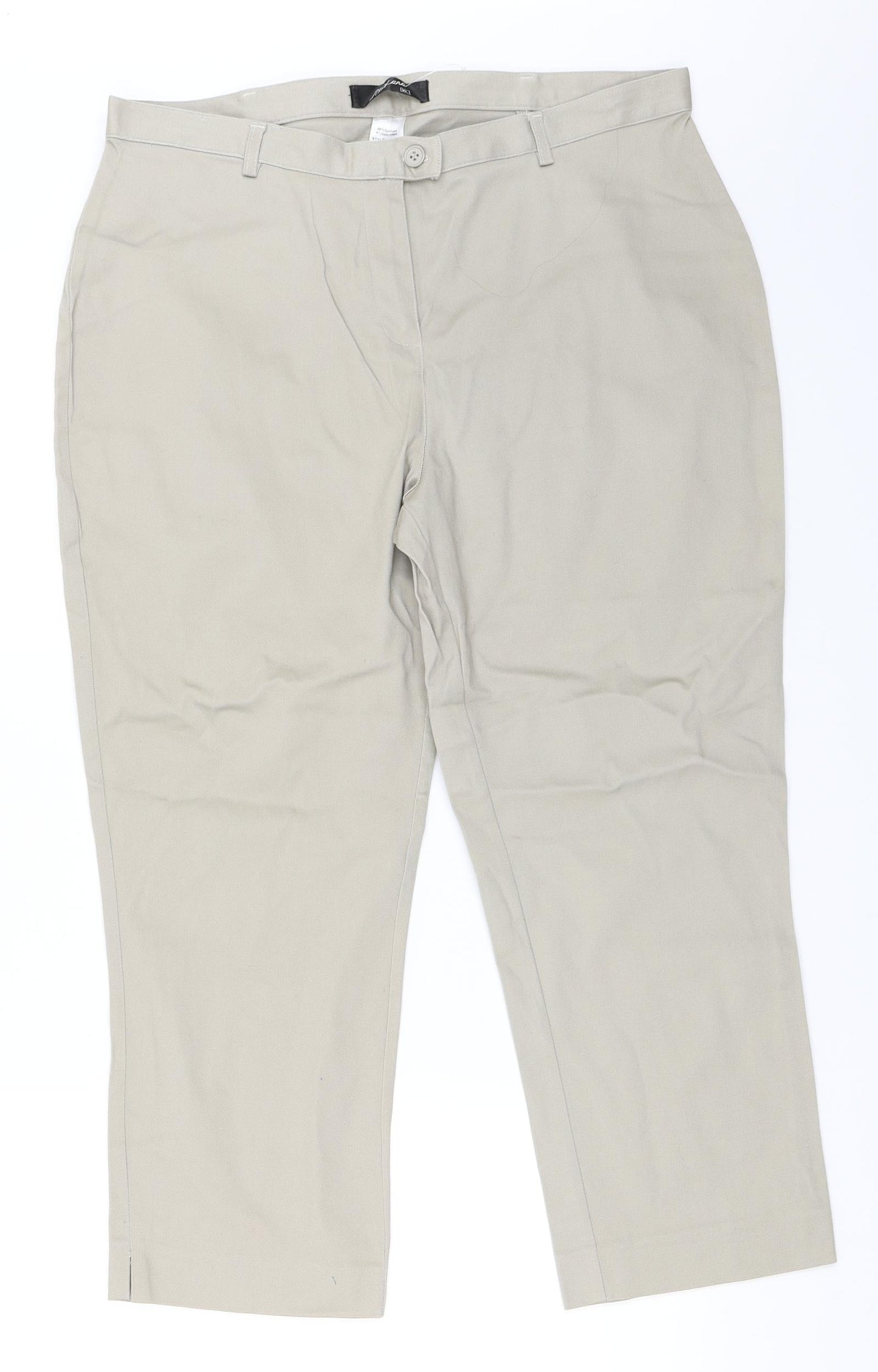 Alexana Womens Beige   Cropped Trousers Size XL L23 in