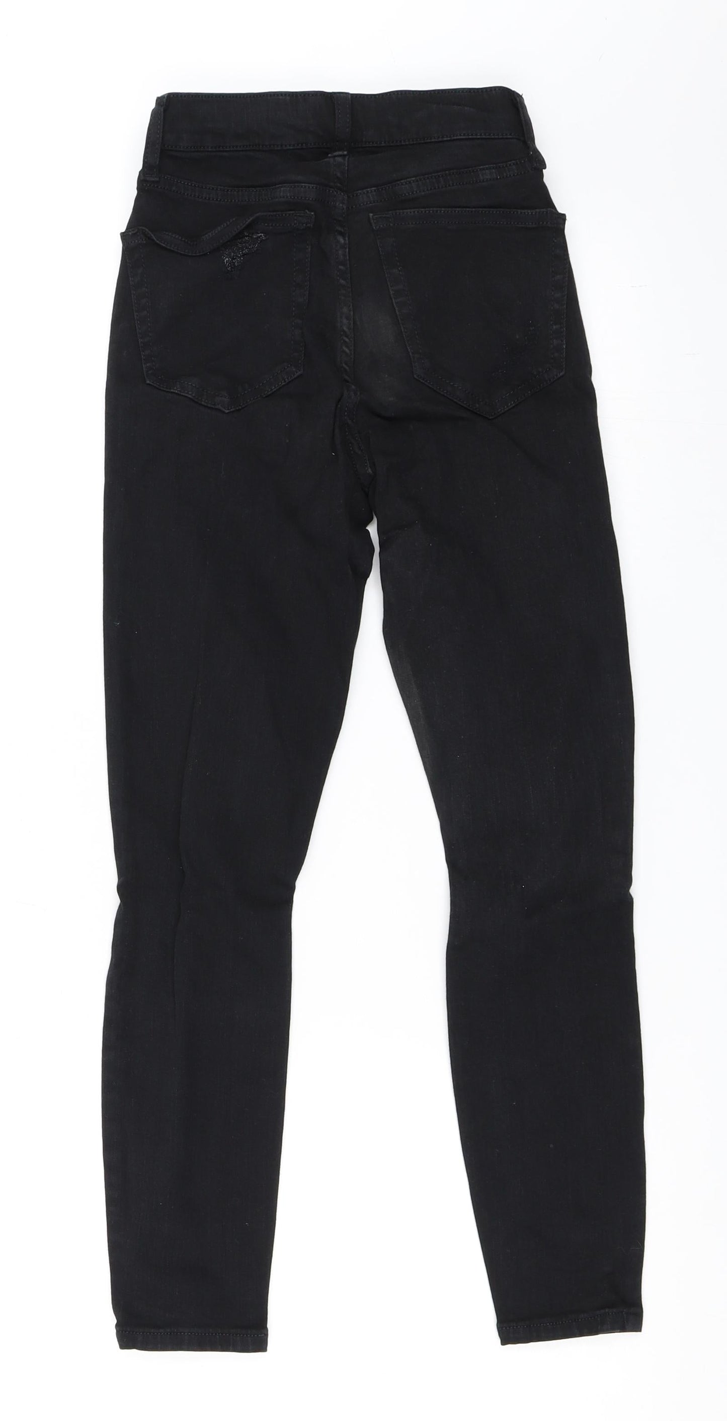 Topshop Womens Black  Denim Skinny Jeans Size 24 in L28 in - Jamie Jeans