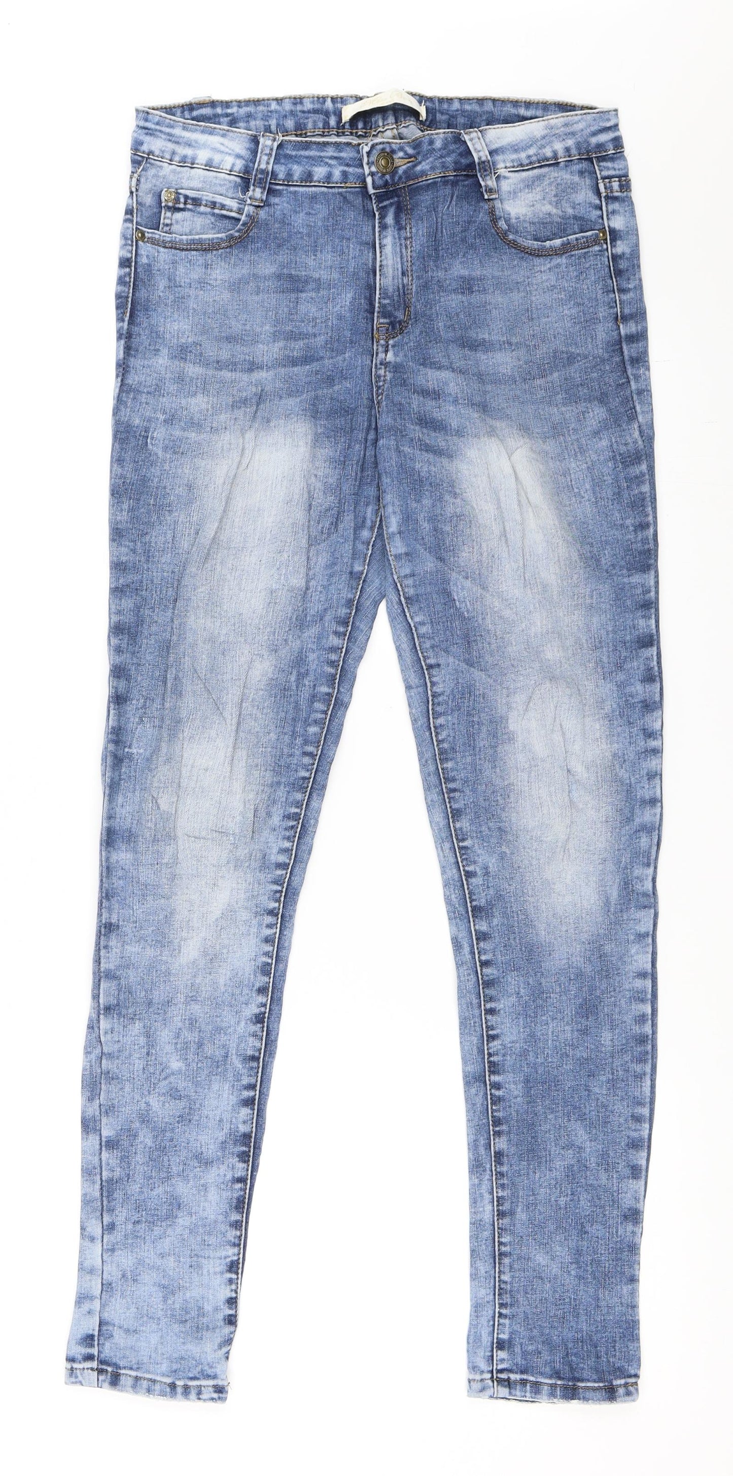 Womens UK Size 38 Preworn Regular Fit Skinny Blue Jeans