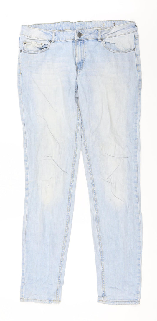 Mango Womens Blue  Denim Straight Jeans Size 44 L33 in