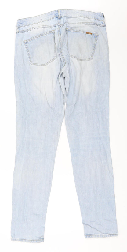 Mango Womens Blue  Denim Straight Jeans Size 44 L33 in