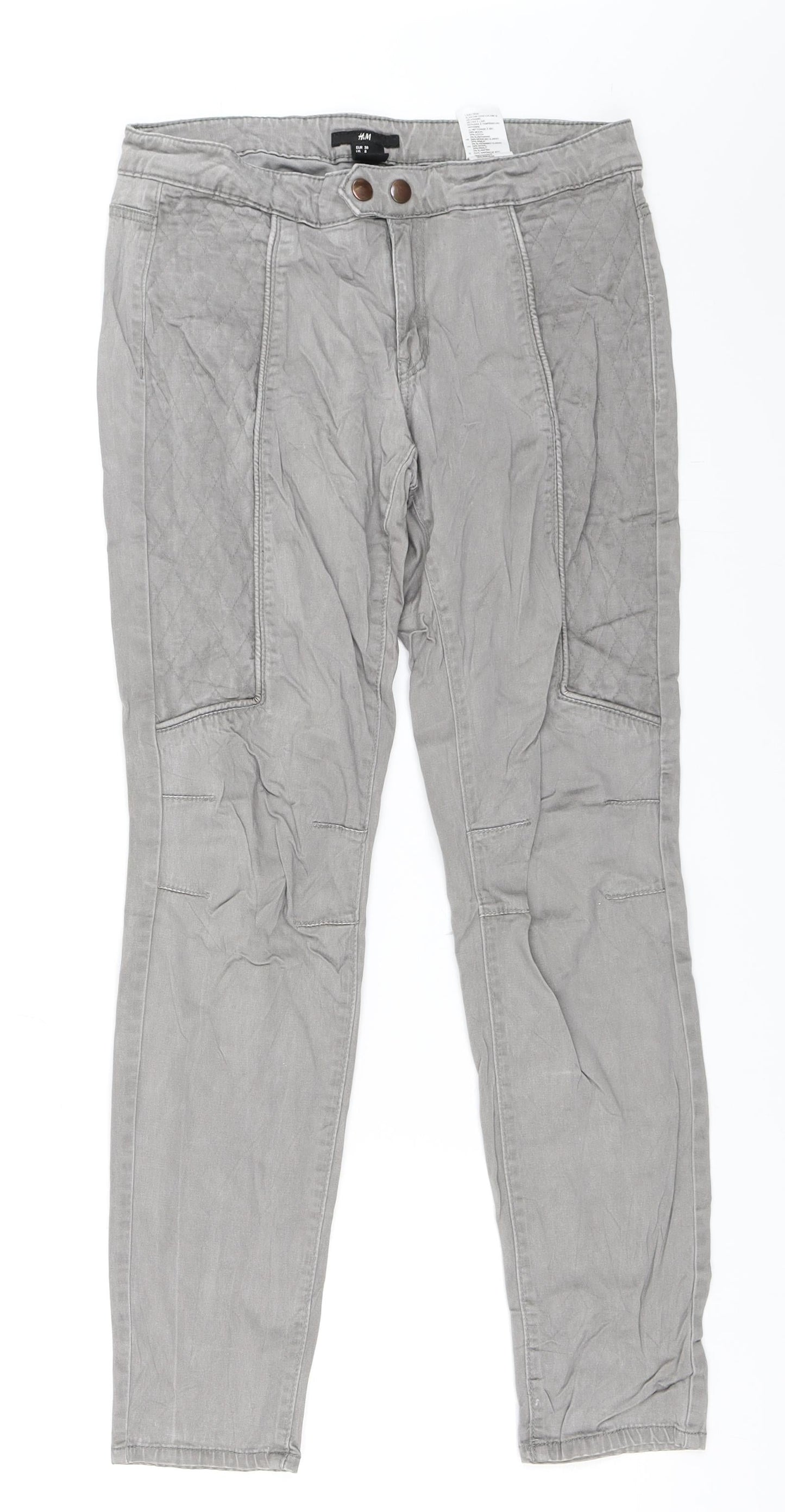 Womens UK Size 38 H&M Regular Fit Skinny Grey Jeans