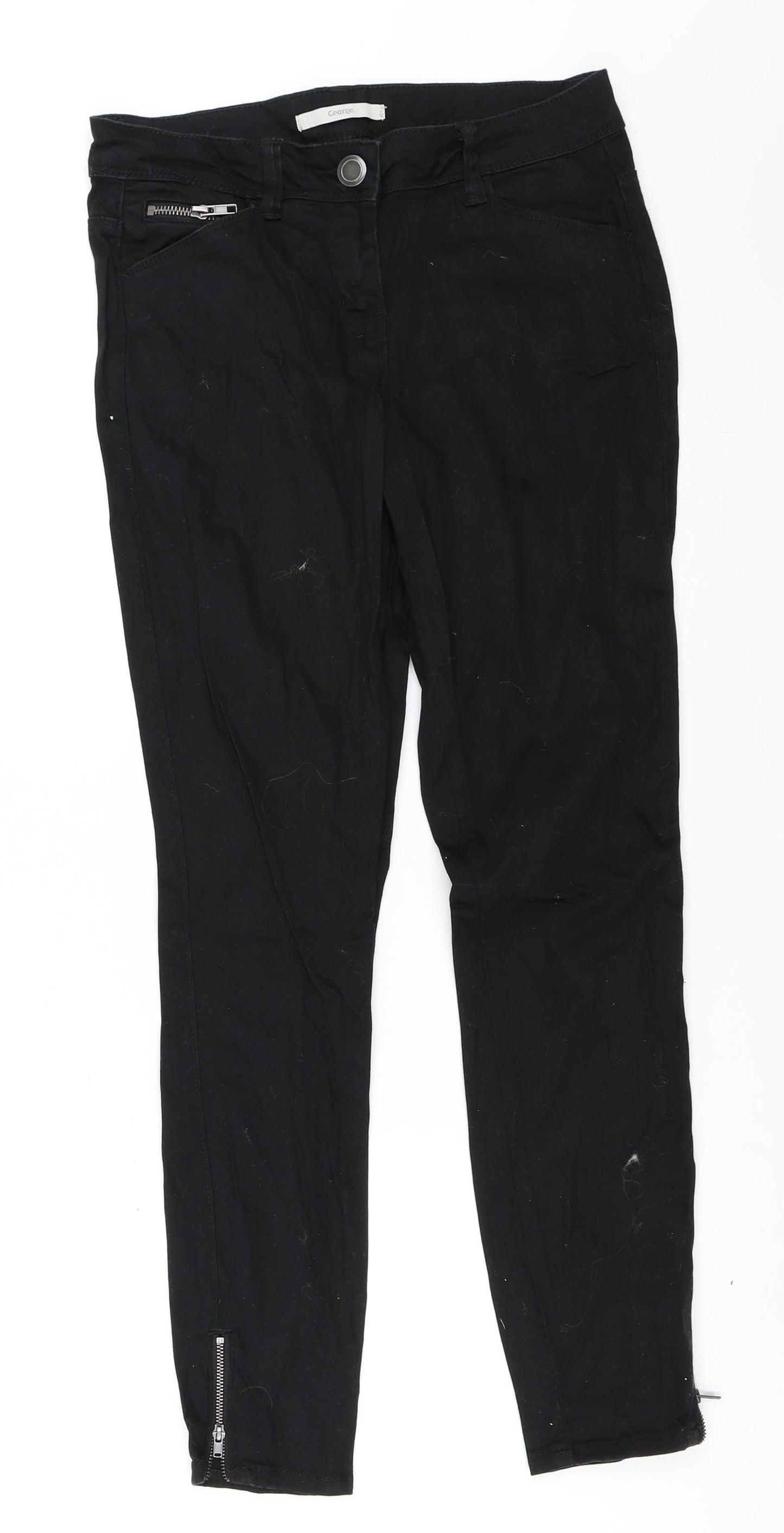 Womens UK Size 8 George Regular Fit Skinny Black Jeans