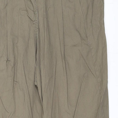 Womens UK Size 34 H&M Regular Fit Chino Green Trousers