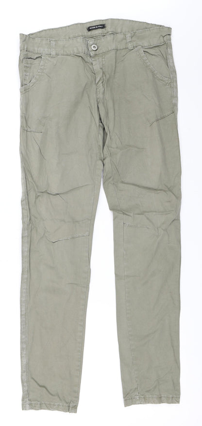 Womens UK Size L Preworn Regular Fit Straight Green Jeans