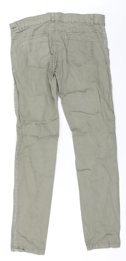 Womens UK Size L Preworn Regular Fit Straight Green Jeans