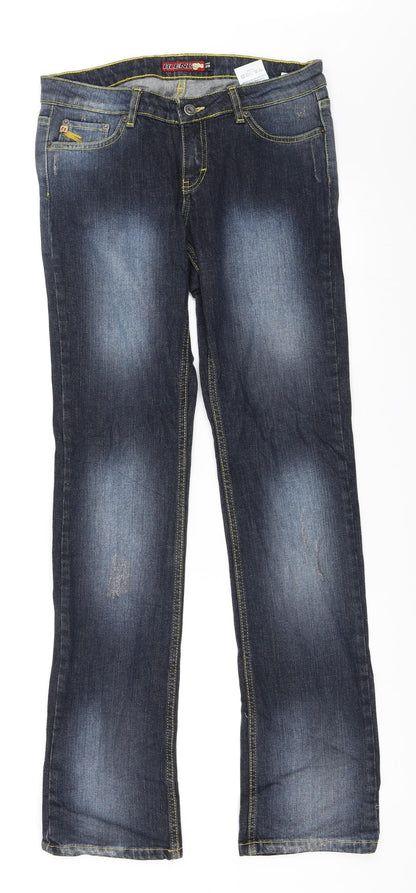 Womens UK Size 29 in Preworn Regular Fit Straight Blue Jeans