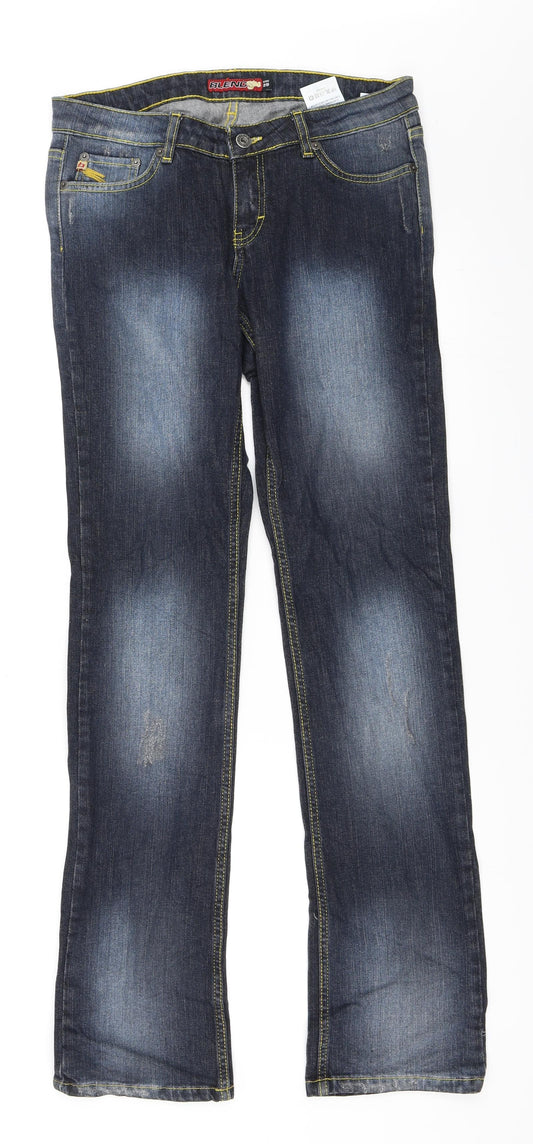 Womens UK Size 29 in Preworn Regular Fit Straight Blue Jeans