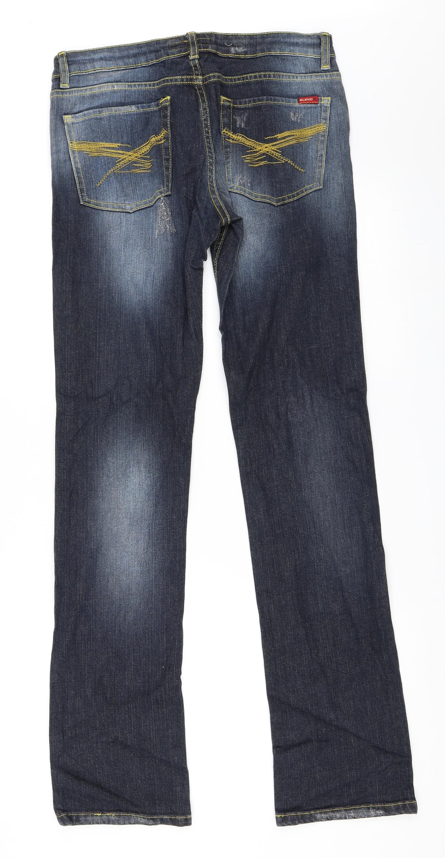 Womens UK Size 29 in Preworn Regular Fit Straight Blue Jeans
