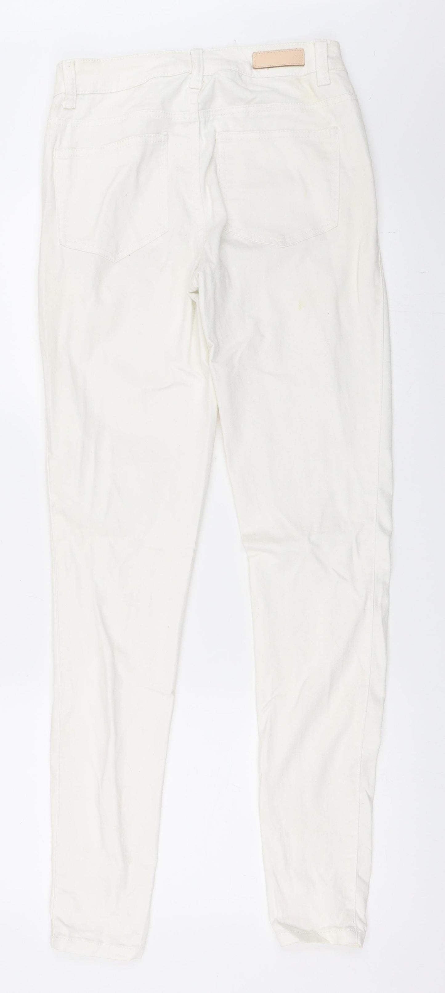 Womens UK Size XS Pieces Regular Fit Skinny Ivory Jeans