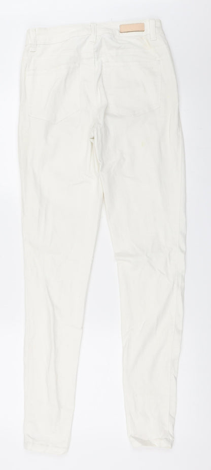 Womens UK Size XS Pieces Regular Fit Skinny Ivory Jeans