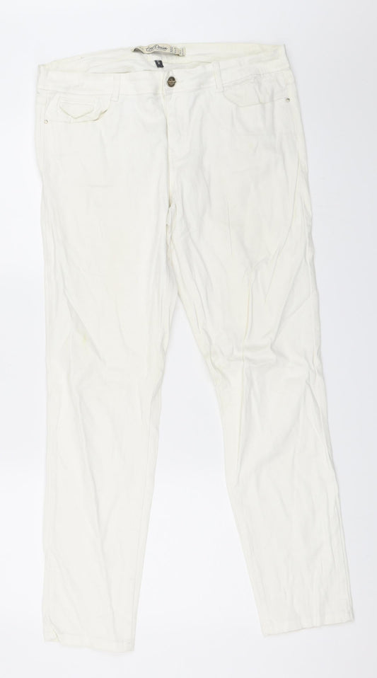 Zara Womens Ivory   Straight Jeans Size 44 L29 in