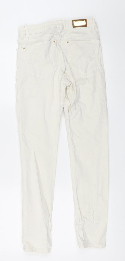 Womens UK Size 34 Preworn Regular Fit Skinny Ivory Jeans