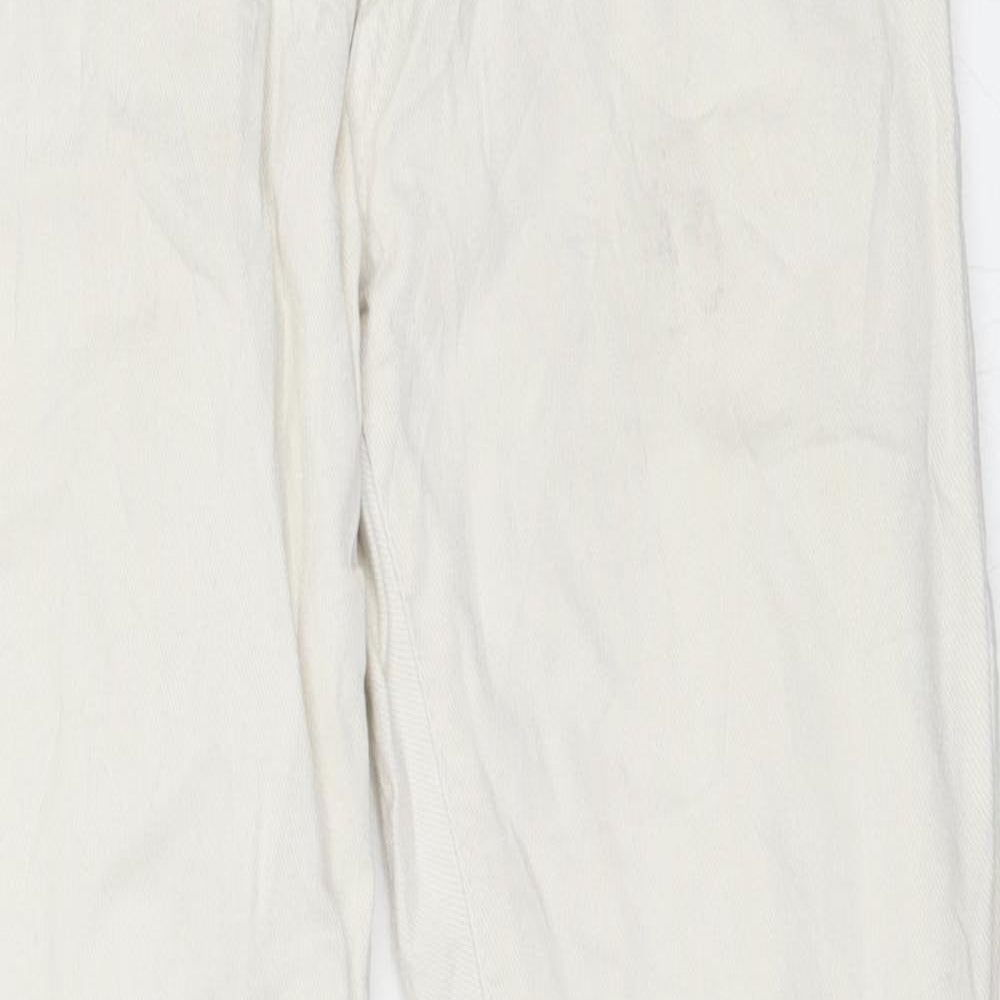 Womens UK Size 34 Preworn Regular Fit Skinny Ivory Jeans