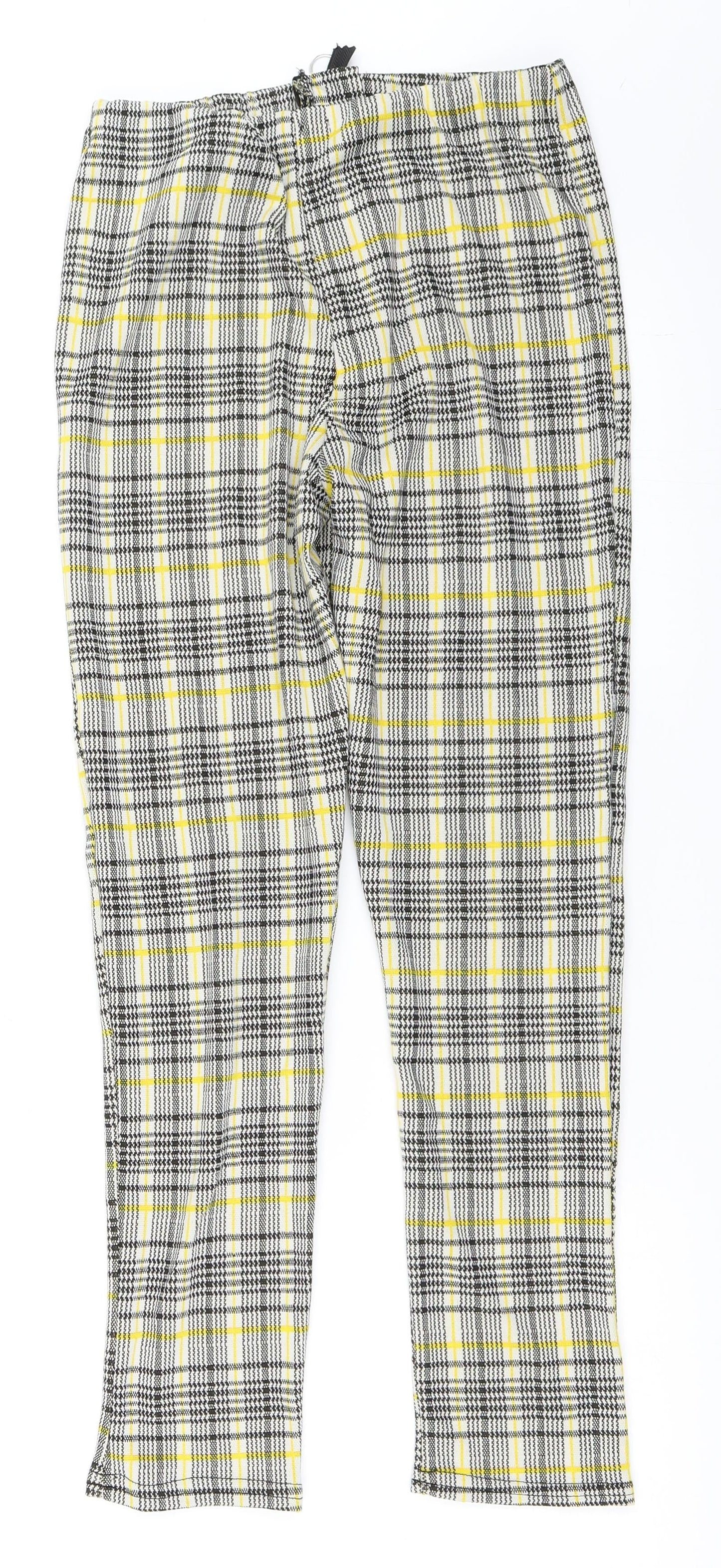 Missi London Womens Yellow   Capri Trousers Size 10 L25 in