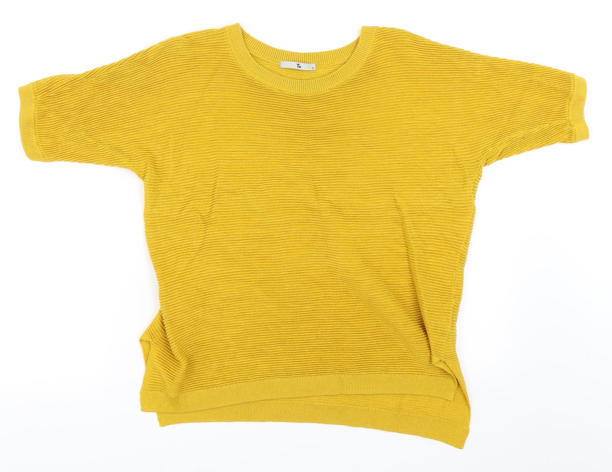 Tu Womens Yellow   Pullover Jumper Size 12