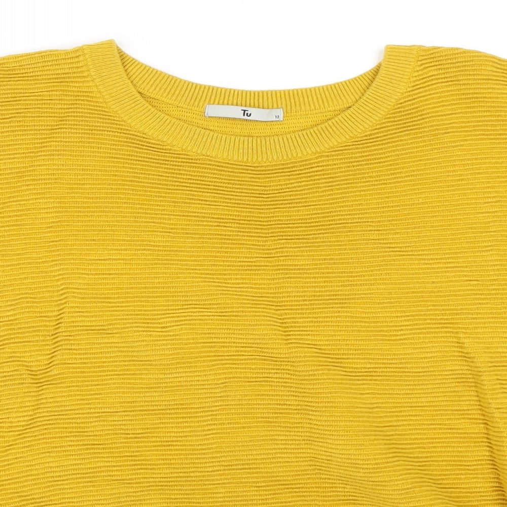 Tu Womens Yellow   Pullover Jumper Size 12