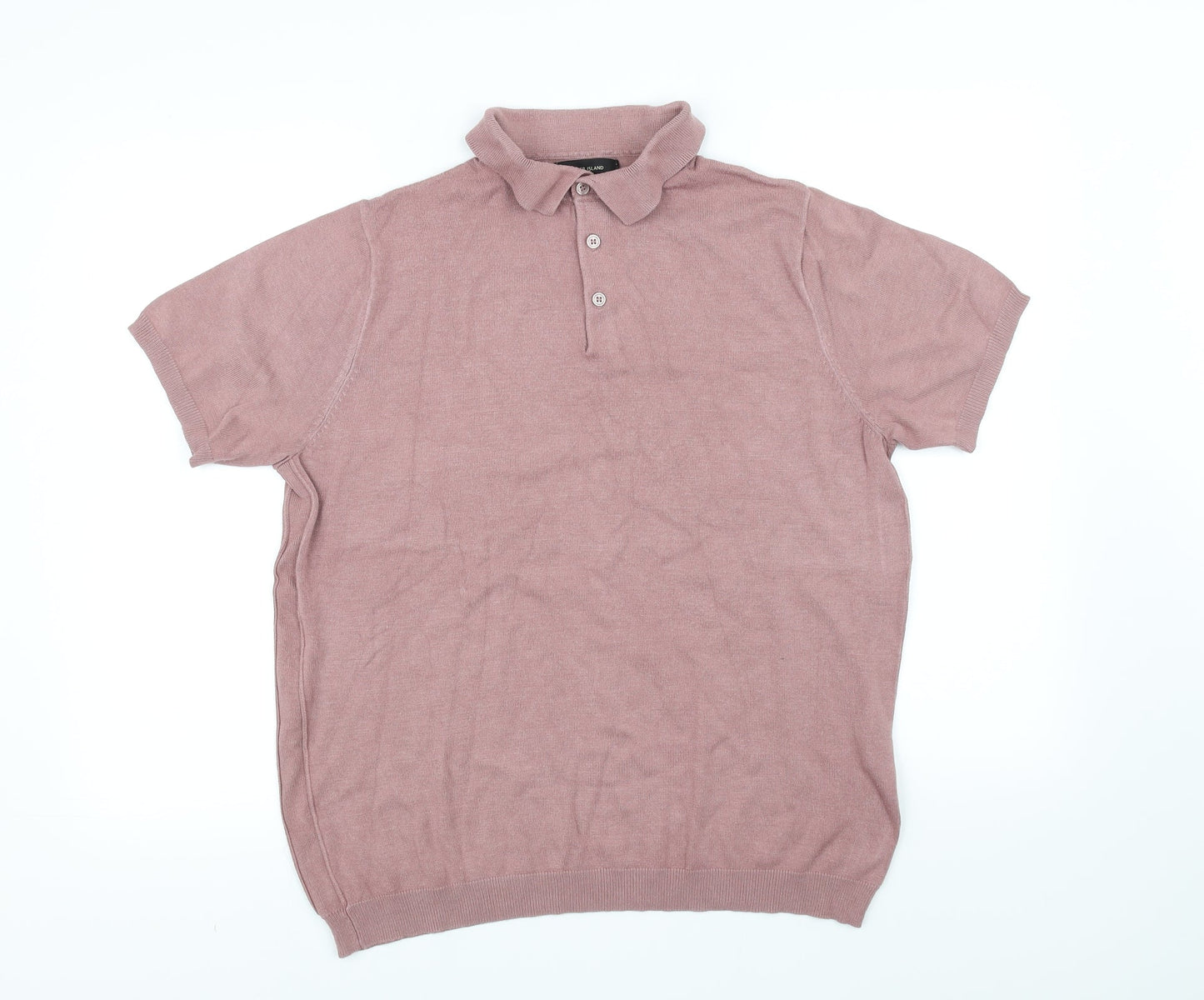 Womens UK Size L River Island Pink Basic Polo