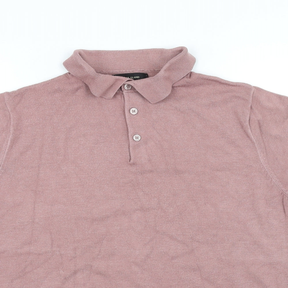 Womens UK Size L River Island Pink Basic Polo