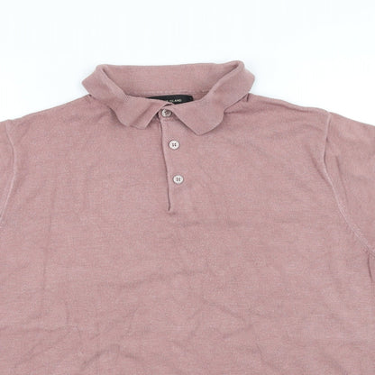 Womens UK Size L River Island Pink Basic Polo