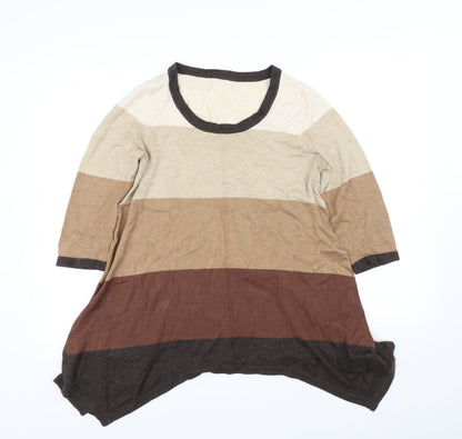 Womens UK Size 12 George Beige Basic T-Shirt