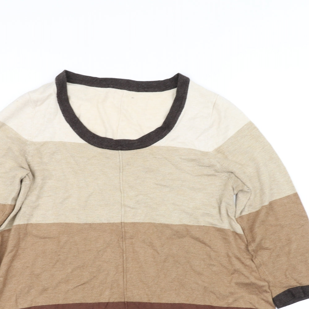Womens UK Size 12 George Beige Basic T-Shirt