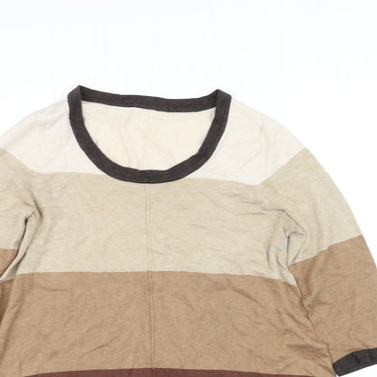 Womens UK Size 12 George Beige Basic T-Shirt