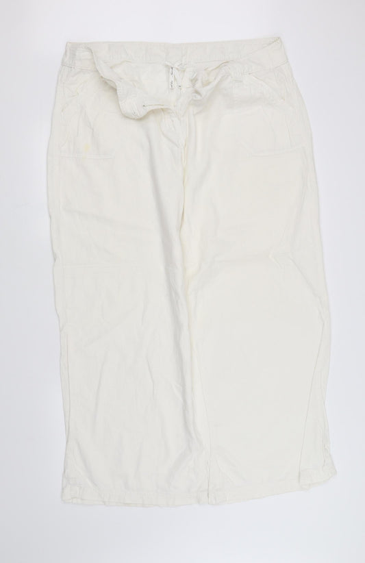Womens UK Size 20 pre worn Regular Fit  White Trousers