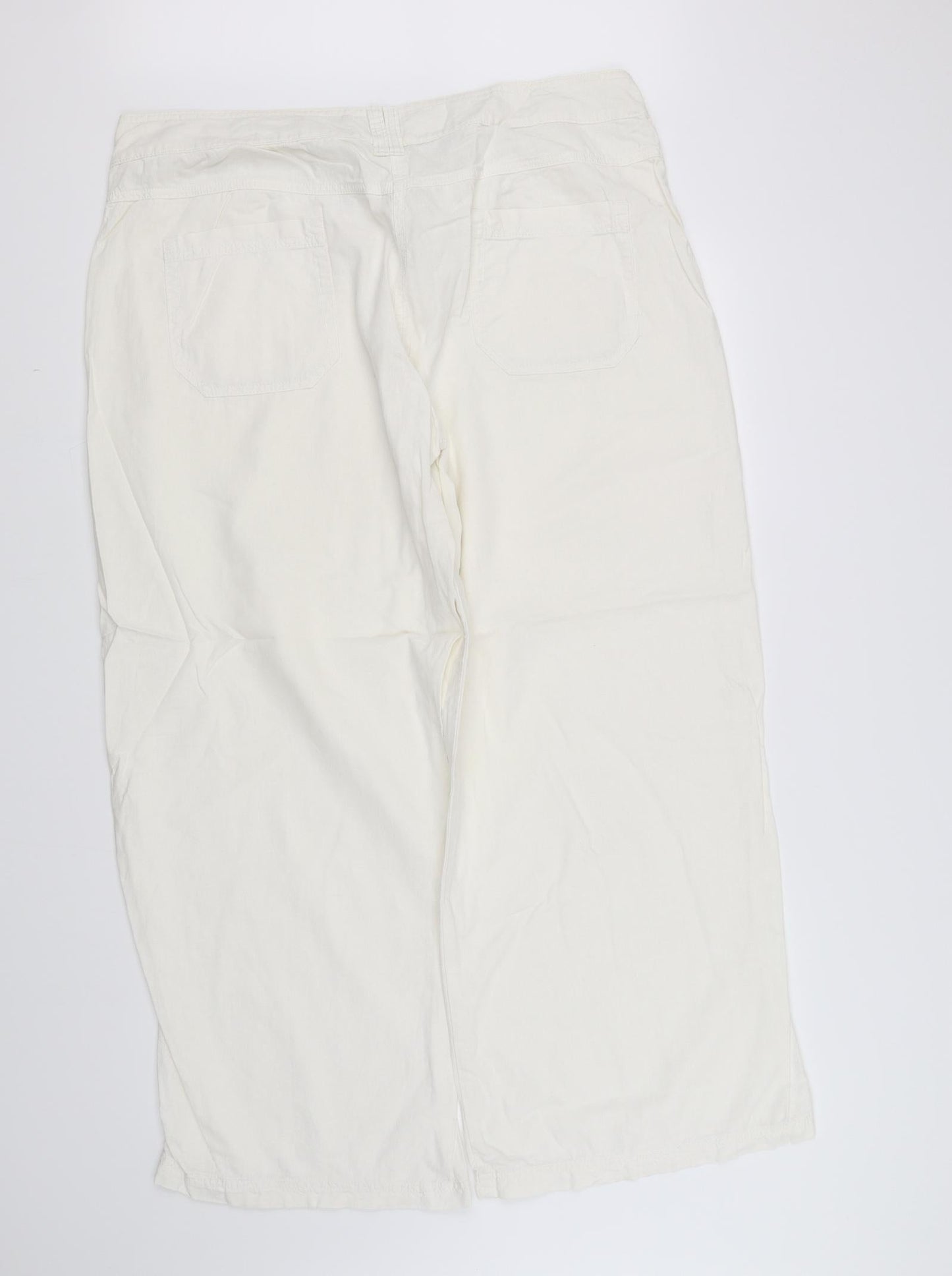 Womens UK Size 20 pre worn Regular Fit  White Trousers