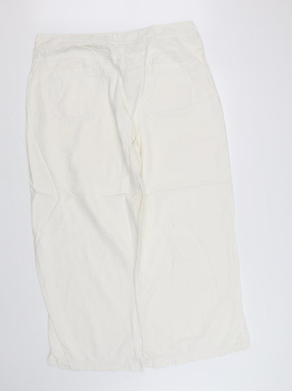 Womens UK Size 20 pre worn Regular Fit  White Trousers