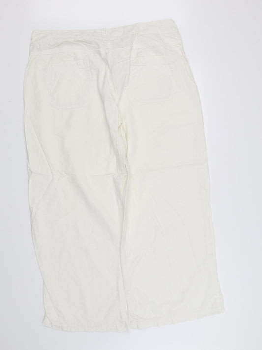 Womens UK Size 20 pre worn Regular Fit  White Trousers