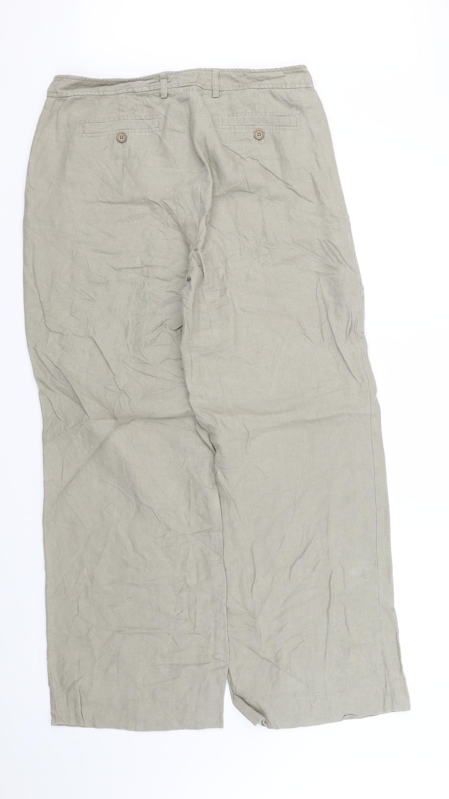 Womens UK Size 14 pre worn Regular Fit  Beige Trousers