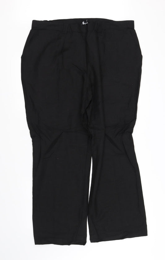 Womens UK Size L pre worn Regular Fit  Black Trousers