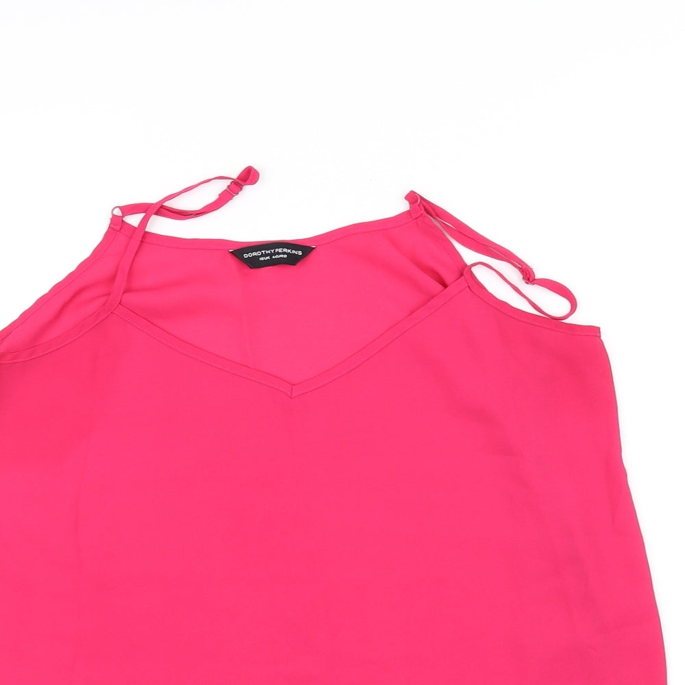 Womens UK Size 16 Dorothy Perkins Pink Basic Tank
