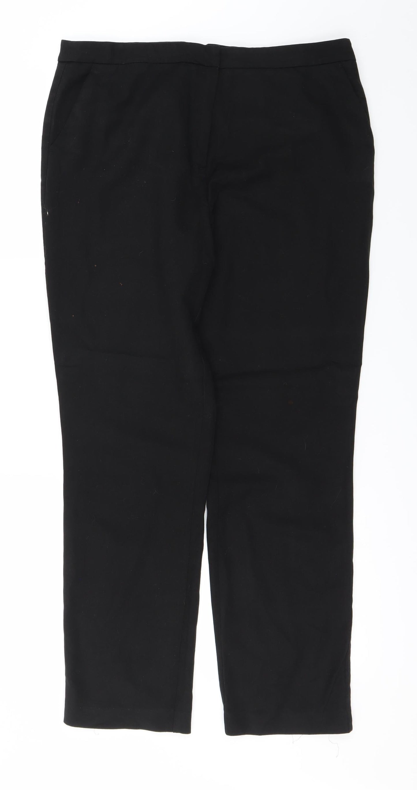 Womens UK Size 14 Papaya Regular Fit  Black Trousers