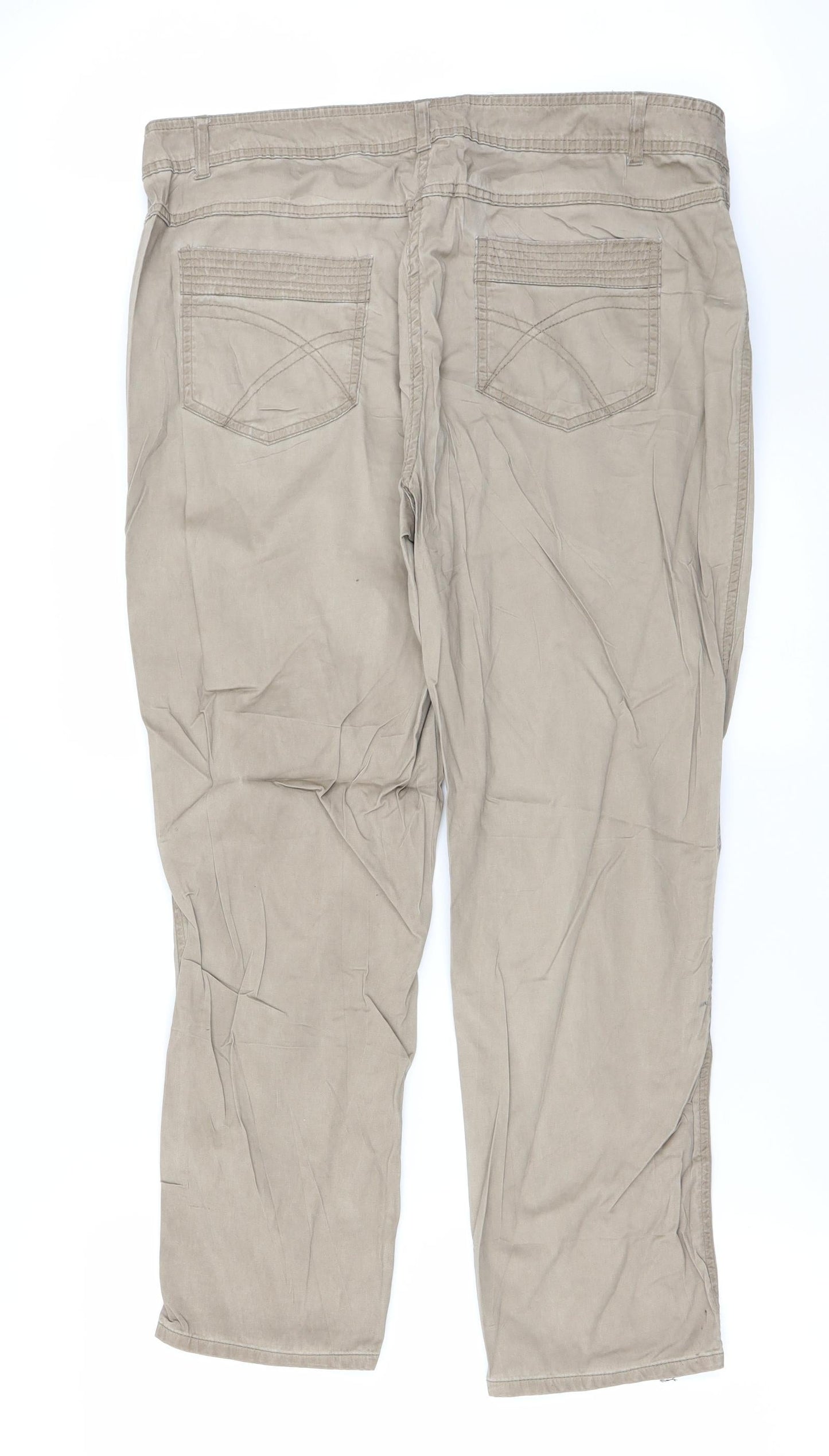 Gina Womens Beige   Trousers  Size 14 L23 in