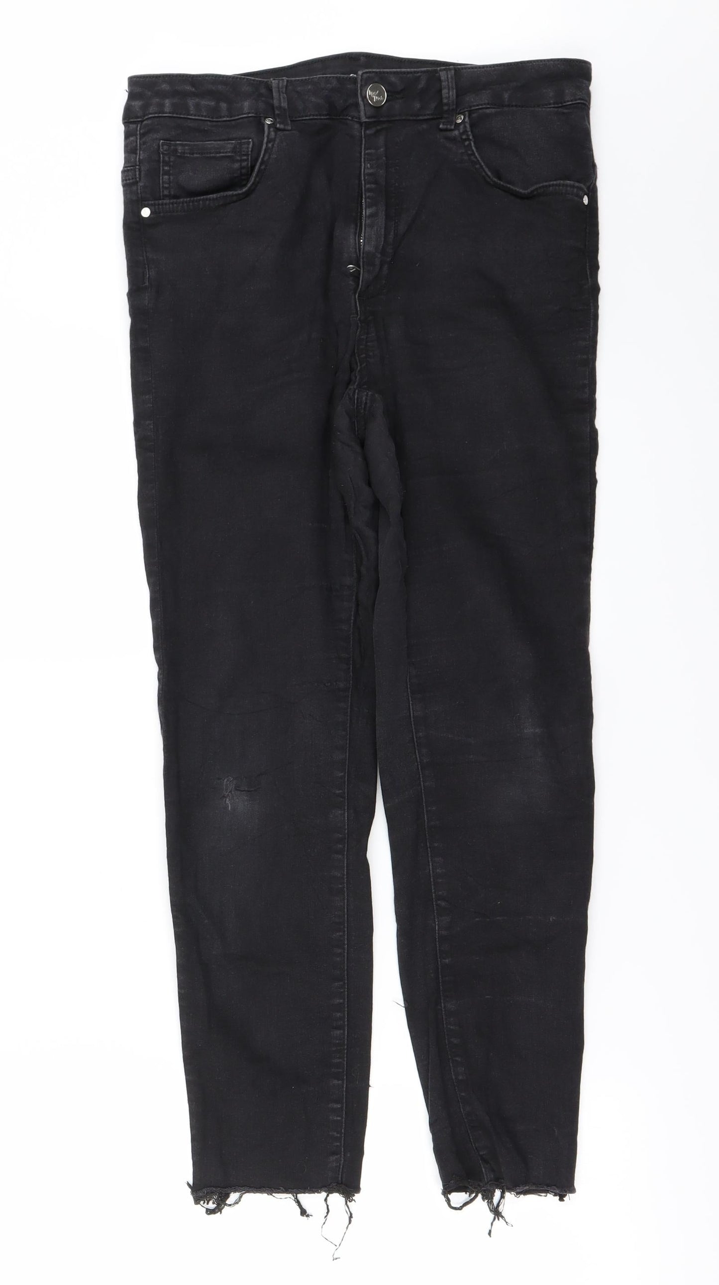 Womens UK Size 28 in Preworn Regular Fit Straight Black Jeans