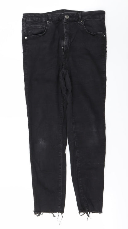Womens UK Size 28 in Preworn Regular Fit Straight Black Jeans