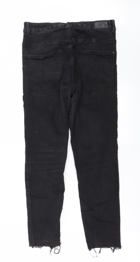 Womens UK Size 28 in Preworn Regular Fit Straight Black Jeans