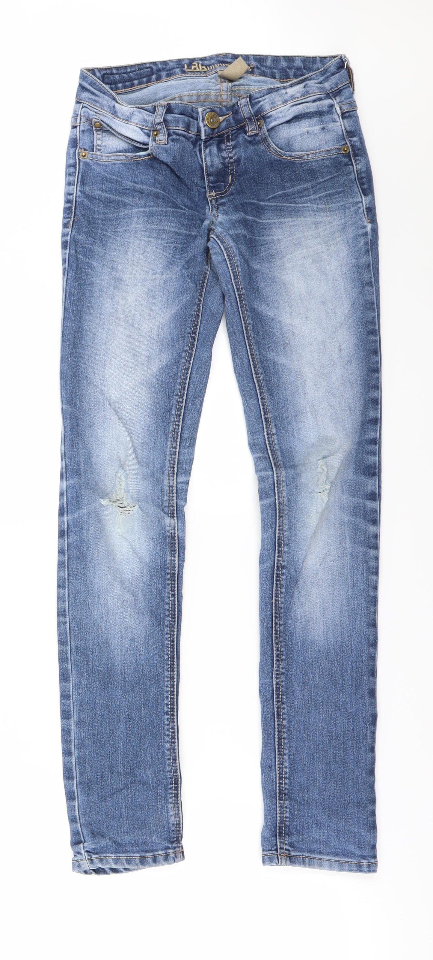 Womens UK Size 23 in Preworn Regular Fit Skinny Blue Jeans
