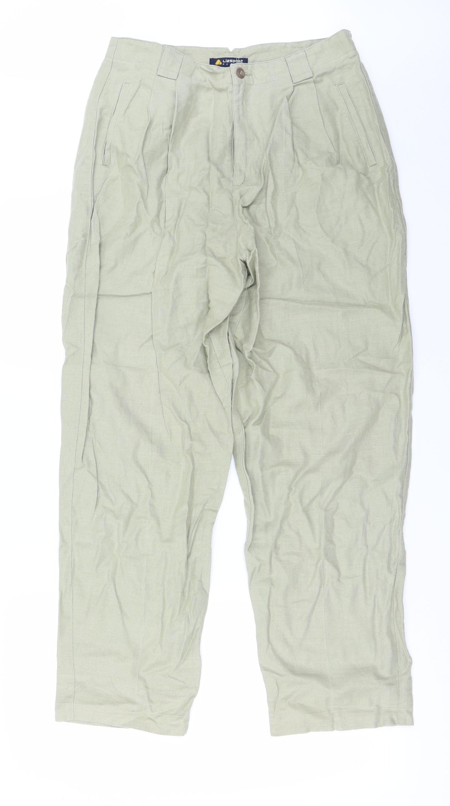 Womens UK Size 12 Preworn Regular Fit  Green Trousers