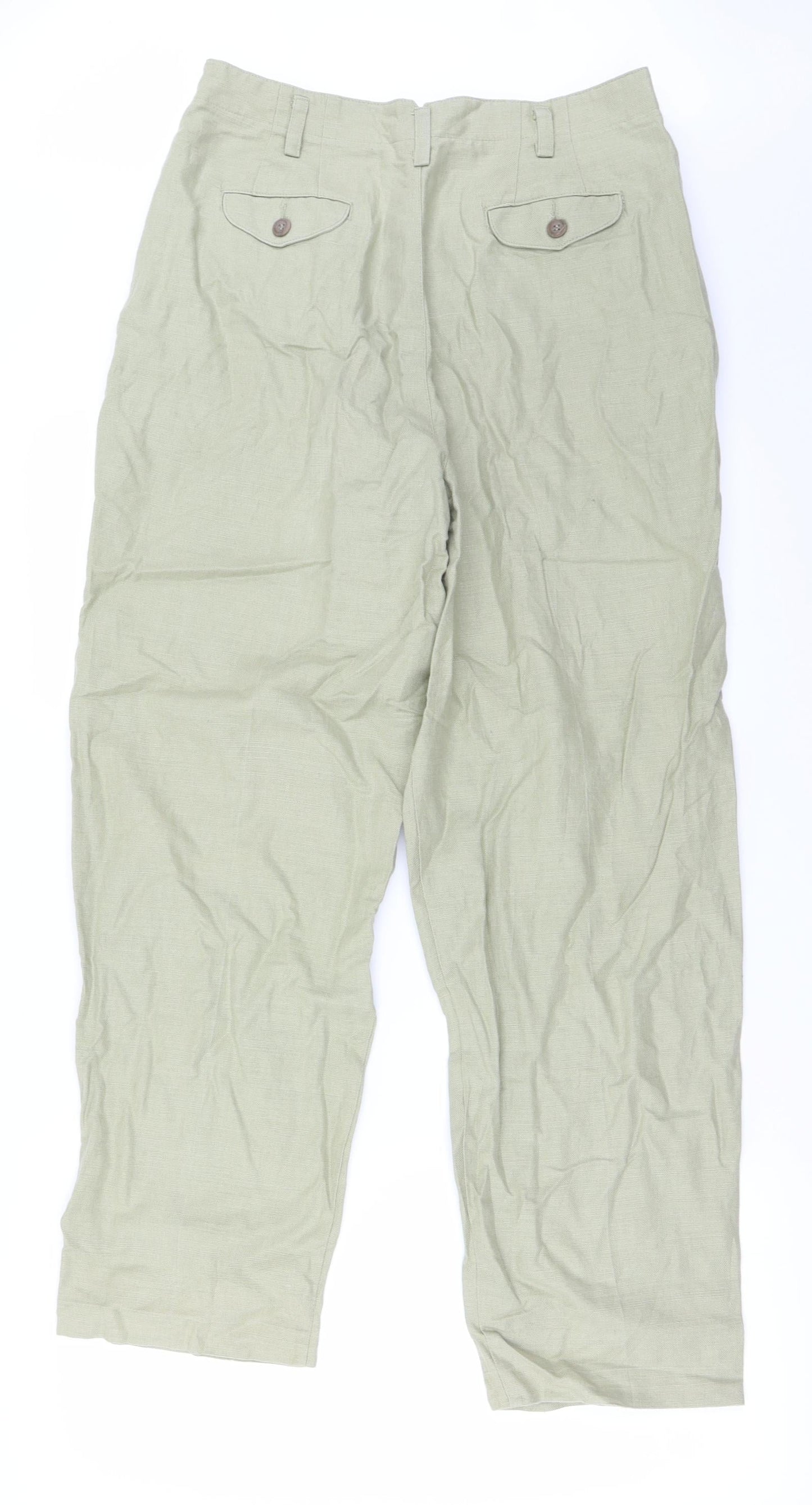 Womens UK Size 12 Preworn Regular Fit  Green Trousers