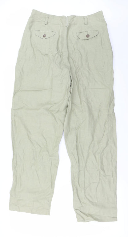 Womens UK Size 12 Preworn Regular Fit  Green Trousers